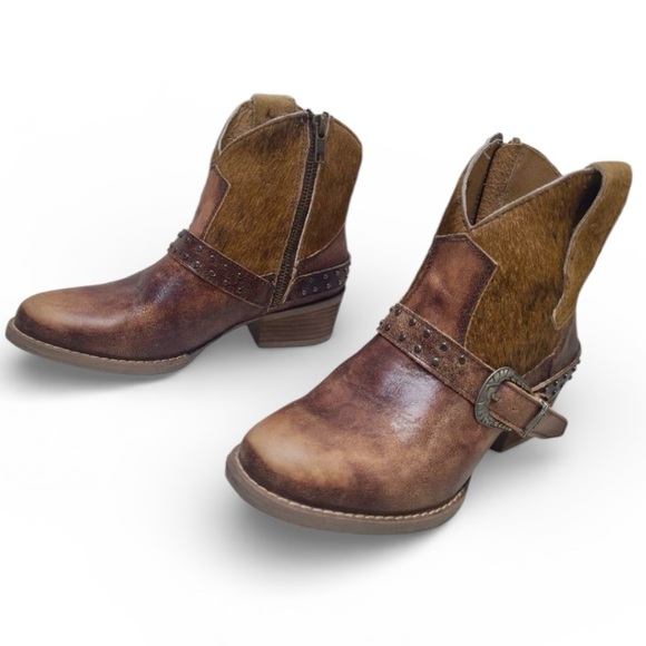 Sterling River Hair-On Hide Western Ankle Boots – Women’s 7 - Picture 3 of 8